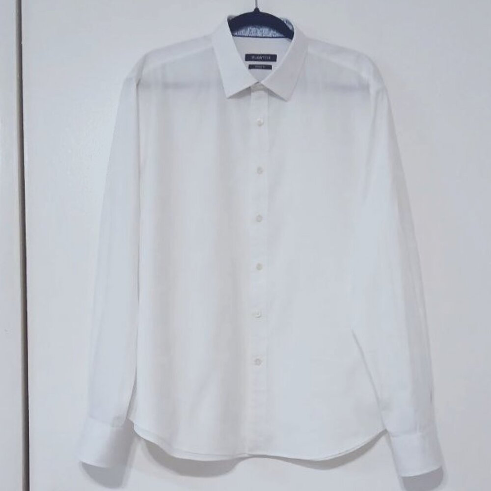 Bugatchi White Dress Shirt 100% Cotton Men’s Size - XL